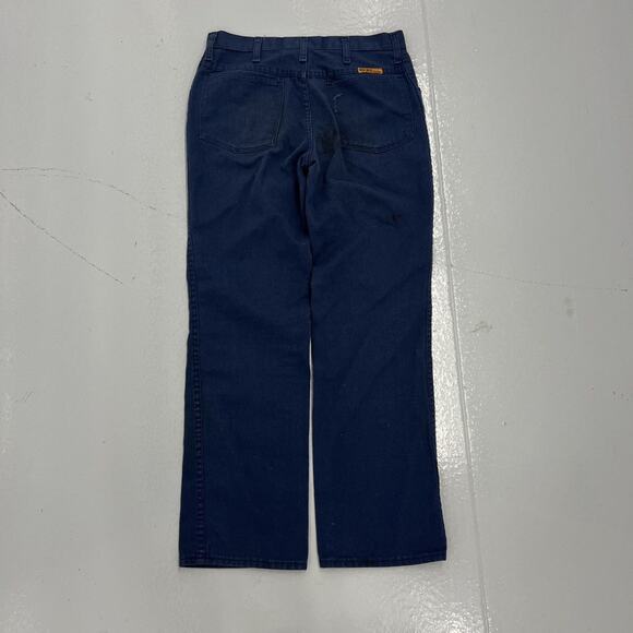 Vintage 70s Big Ben Wrangler Navy Workwear Chinos 30x29 - Picture 3 of 6